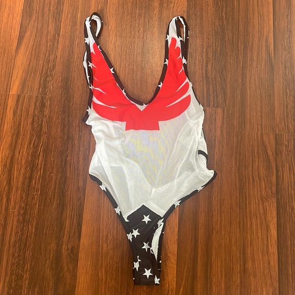 One piece red white and blue swimsuit - Picture 2 of 3